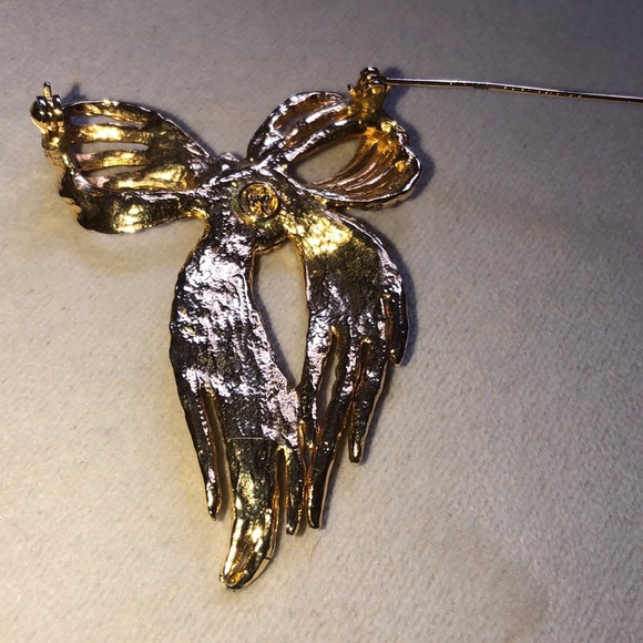 Vintage Angel Braided Rope Texture Gold Brooch - Picture 10 of 10